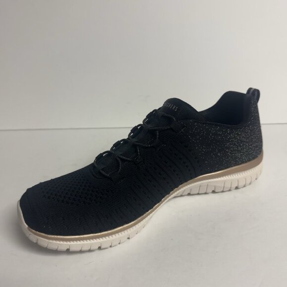 Skechers Womens Virtue Lucent Sneaker Black Size 11 M - Picture 2 of 6